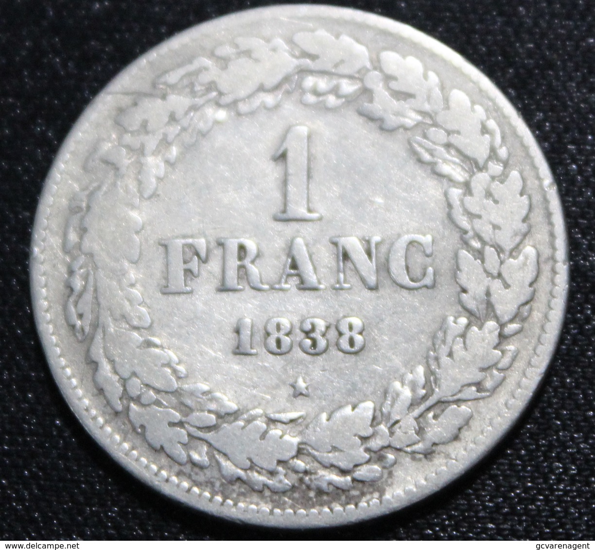 BELGIE LEOPOLD I 1 FRANC 1838  HEEL MOOIE  STAAT  4 SCANS - 2 Francs