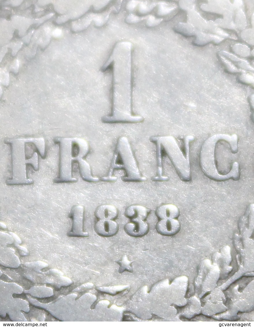 BELGIE LEOPOLD I 1 FRANC 1838  HEEL MOOIE  STAAT  4 SCANS - 2 Francs