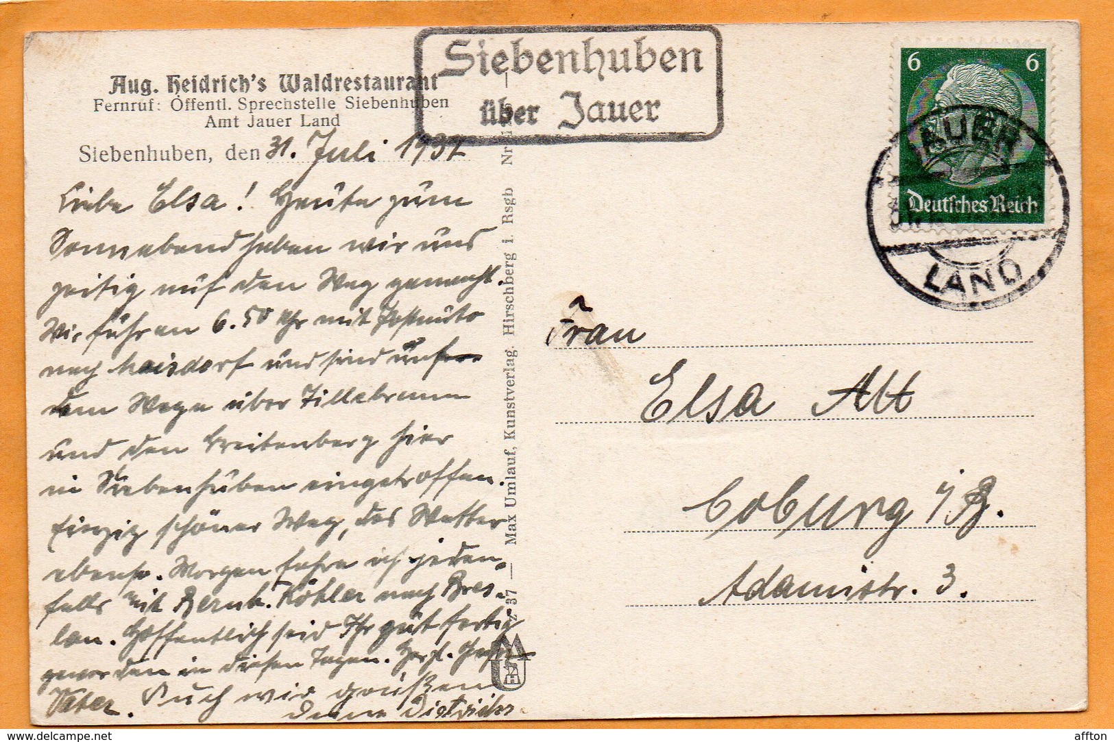 Siebenhuben Bei Jawor Jauer Poland 1937 Postcard - Polonia
