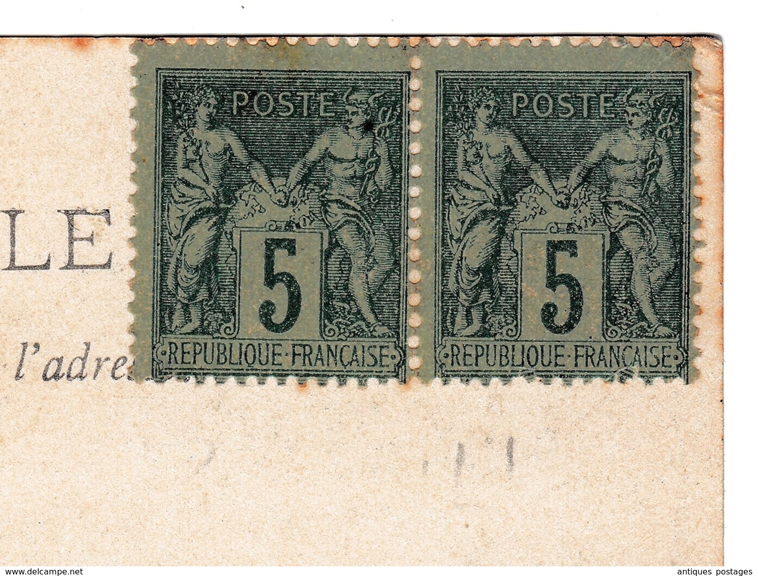 Carte Postale Montpellier Arc De Triomphe Hérault Montdidier Somme 1902 Paire Type Sage 5 Centimes - 1900-29 Blanc