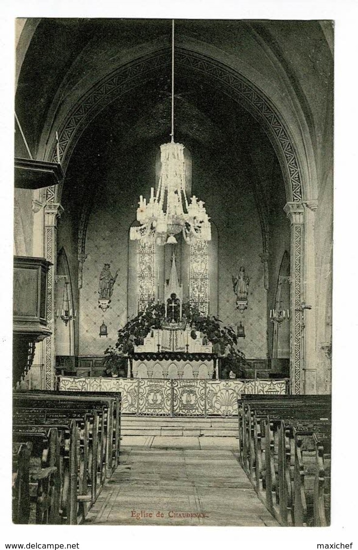 Eglise (autel) De Chaudenay Circulé 1909, Cachet Facteur Boitier Chaudenay - Autres & Non Classés