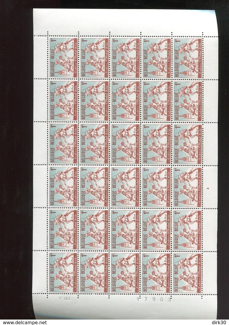 Belgie 1963 1246 Fencing Musketiers Mousquetaires Swords  Luppi Full Sheet MNH Plaatnummer 4 - Non Classés