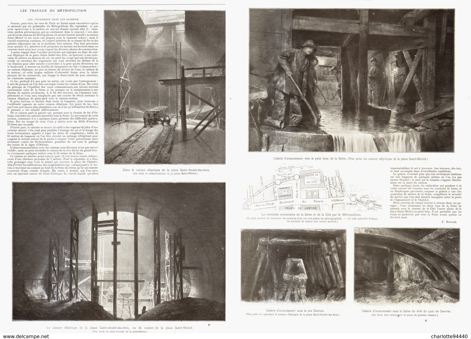 LES TRAVAUX Du METROPOLITAIN  De PARIS   1908 - Ferrocarril