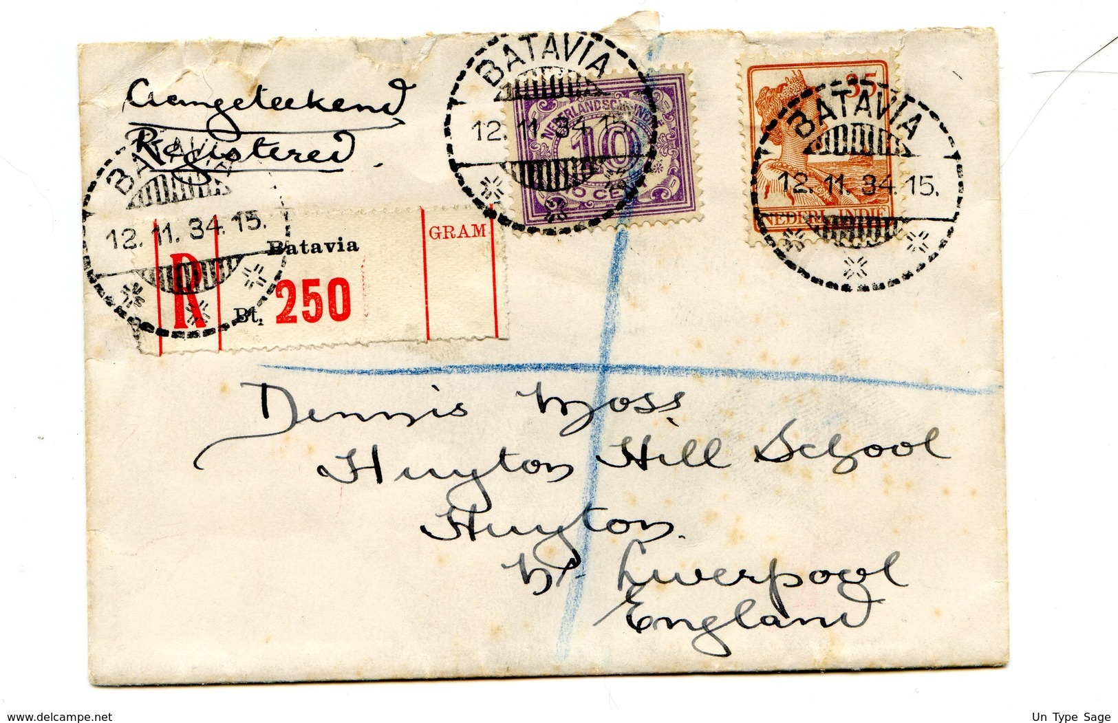 Nederlansch Indie - Lettre/cover -Batavia à Liverpool - 2 Scans - (C1473) - India Holandeses