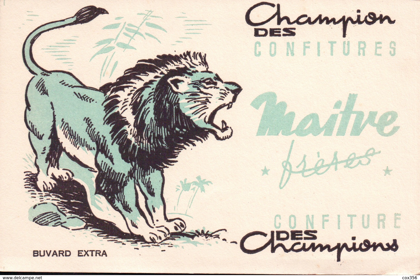 Ancien BUVARD Illustré Confiture Des CHAMPIONS MAITRE FRÈRES - Alimentaire