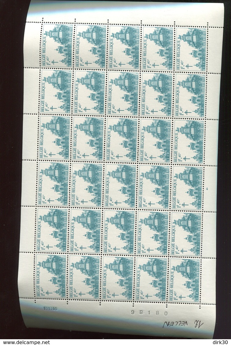 Belgie 1965 1355 Brussels Grand Place Maison Des Brasseurs Biere Beer Brewers House Luppi Full Sheet MNH Plaatnummer 4 - Non Classés