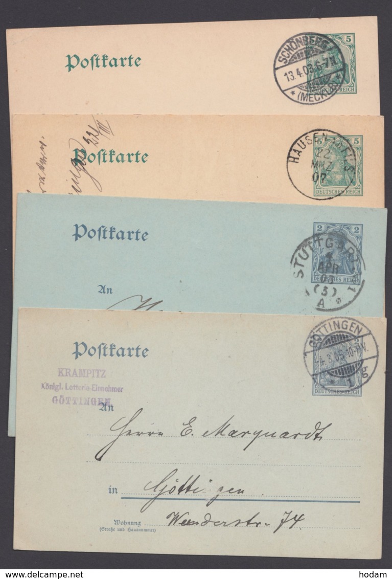 P 63 X/y, P 64 X/y, Bedarfskarten, Je Mit Und Ohne Wasserzeichen - Postcards