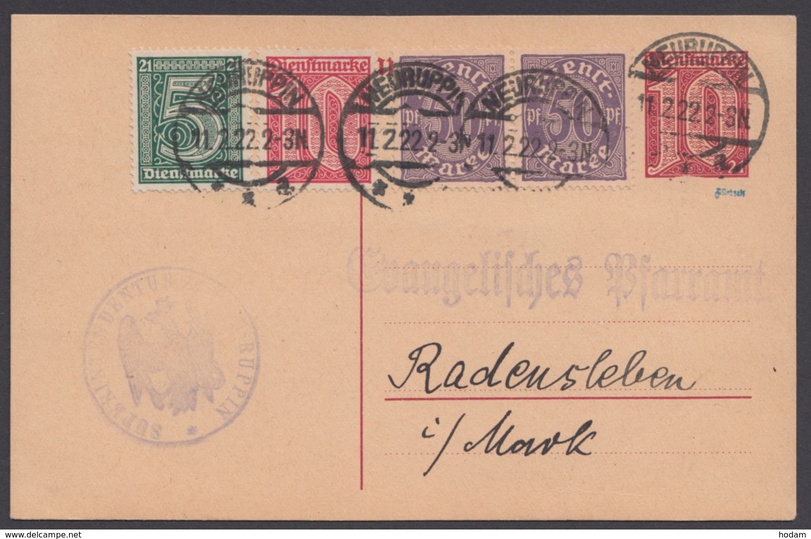 DP 4, Bedarf Mit Zusatzfrankatur, Gepr. Infla Berlin - Postcards