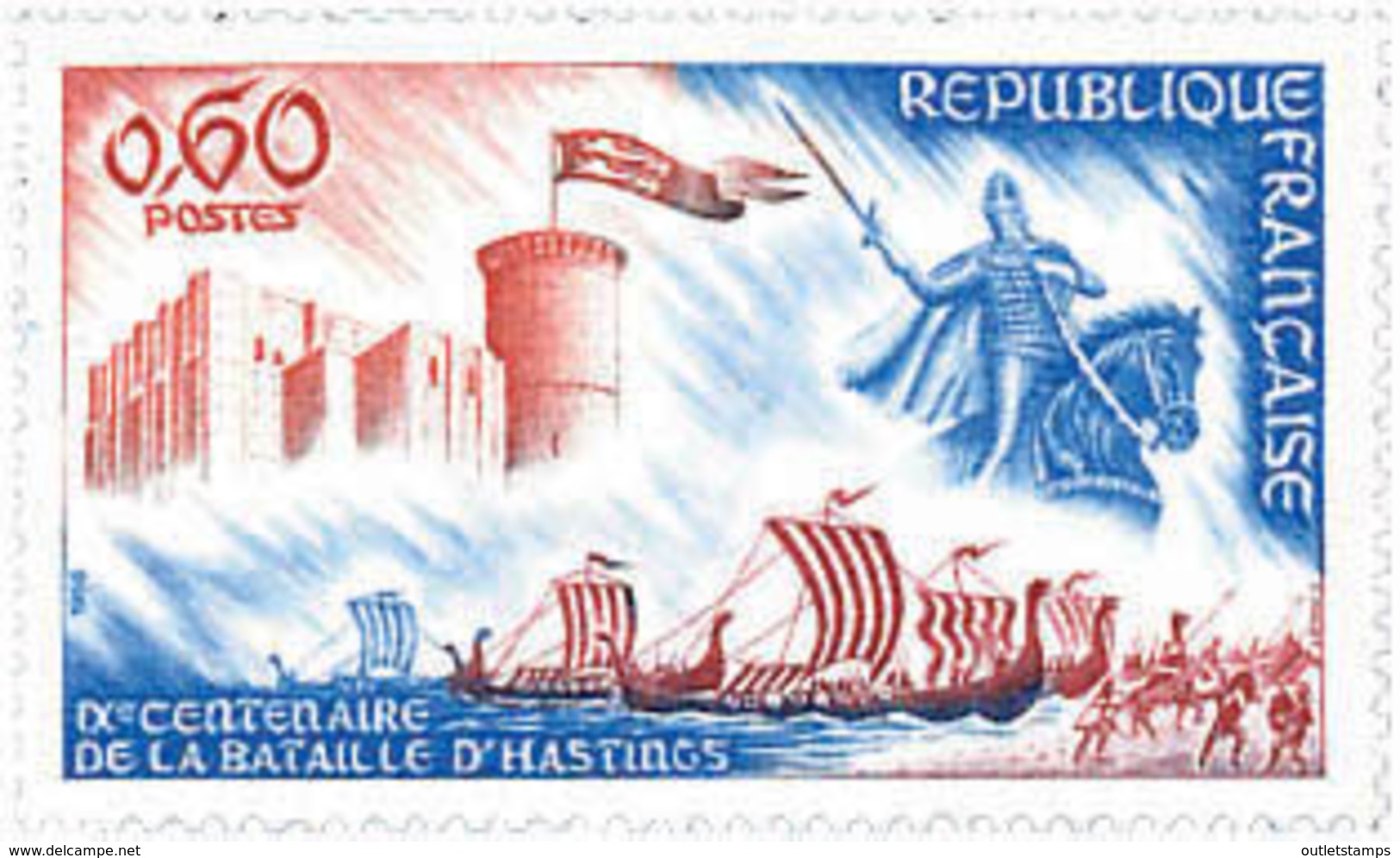 Ref. 88251 * NEW *  - FRANCE . 1966. 9th CENTENARY OF HASTINGS BATTLE. 9 CENTENARIO DE LA BATALLA DE HASTINGS - Unused Stamps