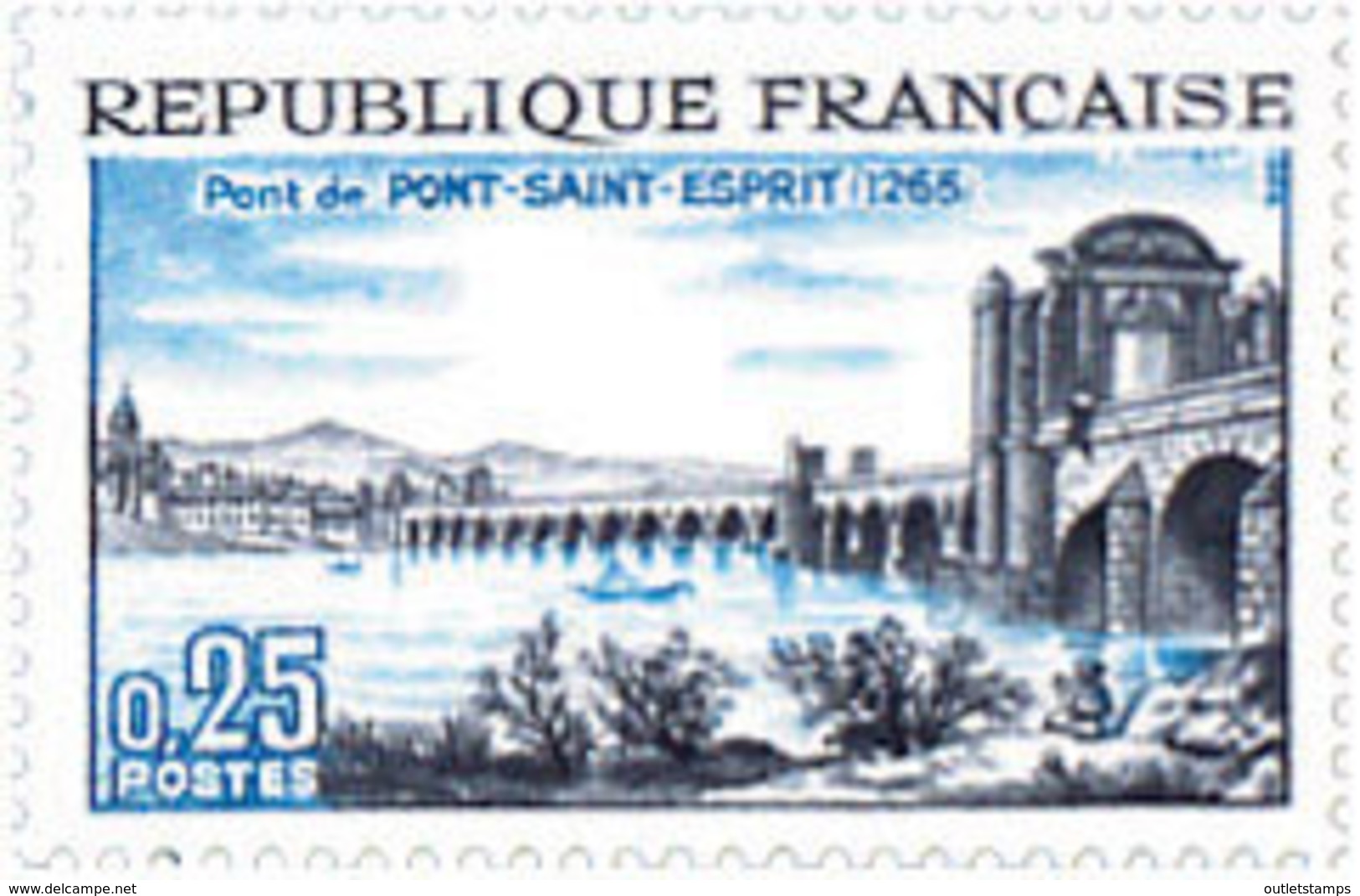 Ref. 122086 * NEW *  - FRANCE . 1966. 7th CENTENARY PONT-SAINT-ESPRIT BRIDGE. 7 CENTENARIO DEL PUENTE DE PON-SAINT-ESPIR - Nuevos