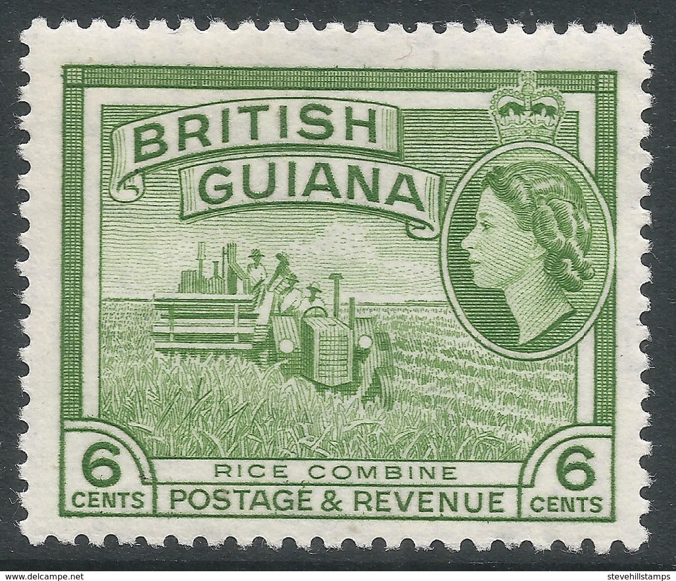 British Guiana. 1954-63 QEII. 6c MH. Mult Script CA W/M SG 336 - British Guiana (...-1966)