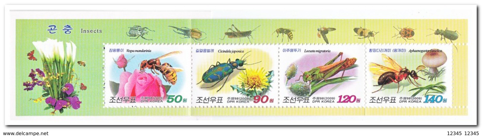 Noord Korea 2009, Postfris MNH, Insects, Flowers ( Booklet ) - Korea (Noord)