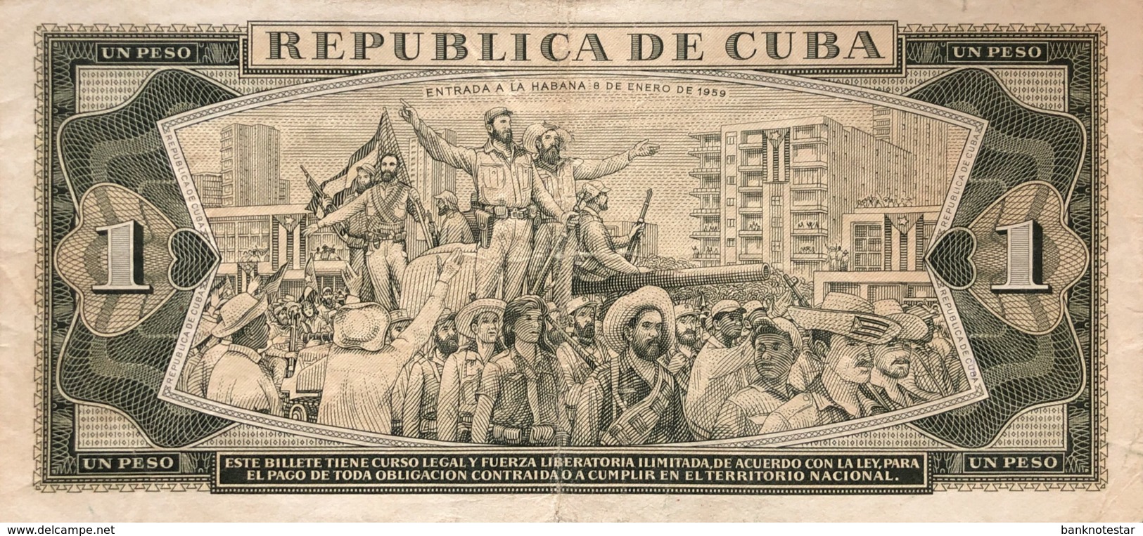 Cuba 1 Peso, P-94a (1961) - Fine + - CHE Signature - Cuba