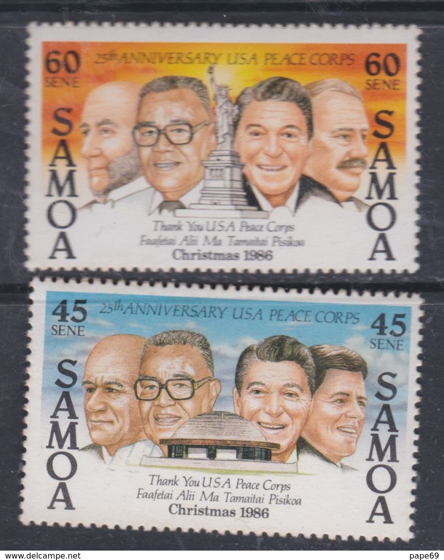 Samoa N° 621 / 22 XX  Noël Et 25ème Ann. Du "Corps De La Paix",  Les 2 Valeurs Sans Charnière, TB - Samoa