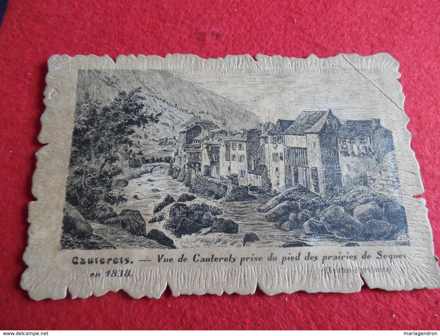 Carte De Cauterets  -  Les Prairies De Seques En 1838  - Hautes Pyrénées  -estampes De La Biblioteque Nationale - Cauterets