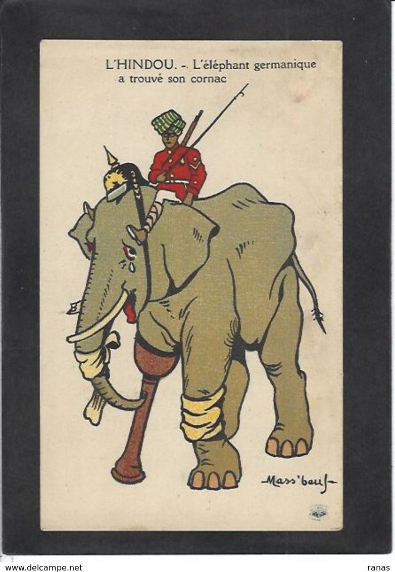 CPA éléphant Non Circulé Anti Kaiser Inde - Elefanten