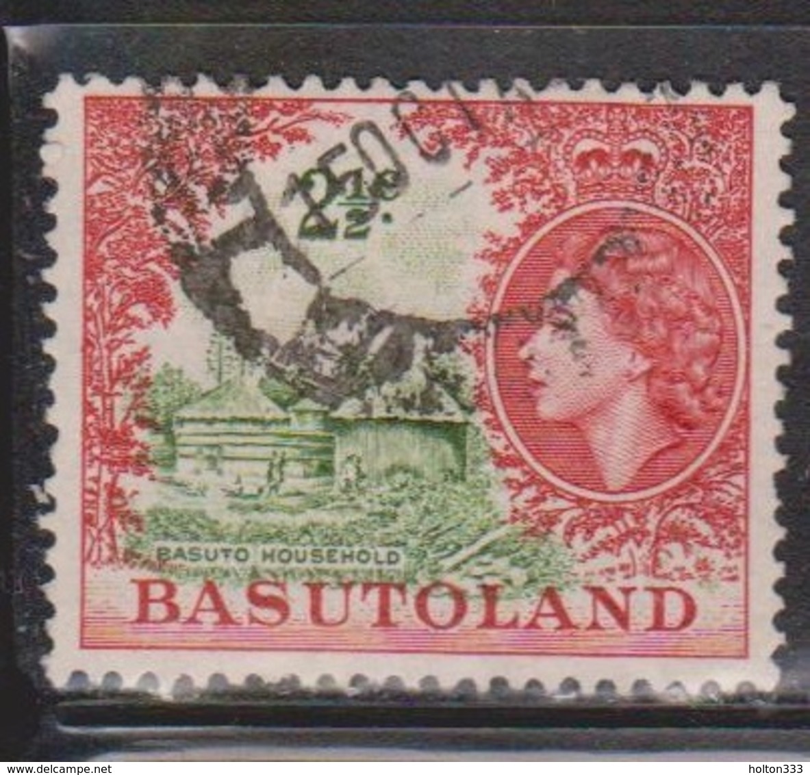 BASUTOLAND Scott # 75 Used - QEII & Basuto Household - 1933-1964 Kronenkolonie