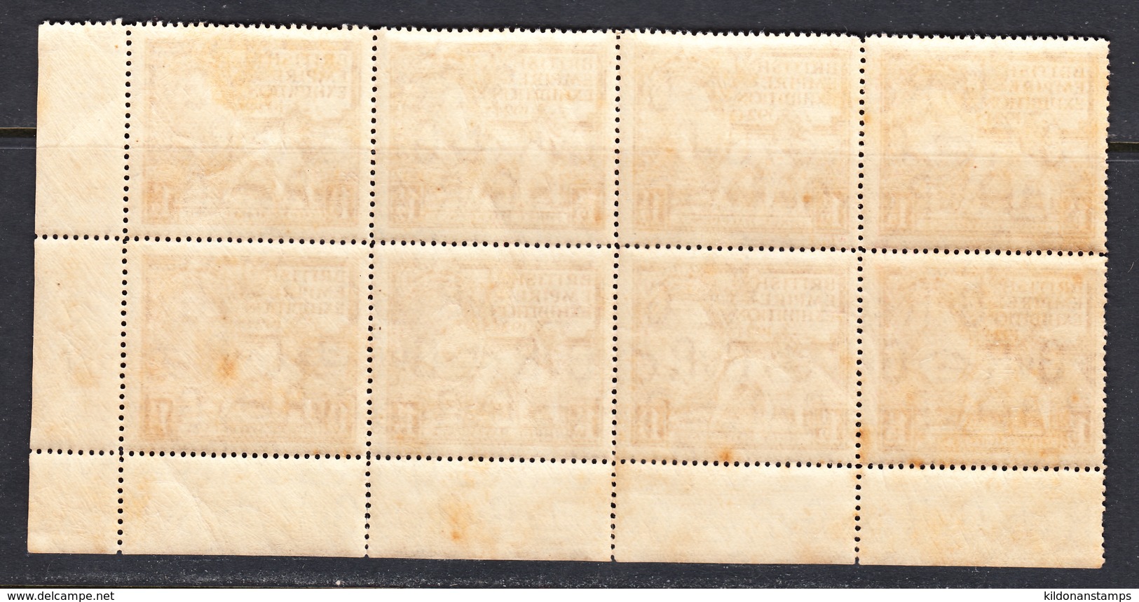 Great Britain 1924 Corner Block Of 8, Mint No Hinge, See Notes, Sc# , SG 431, Yt 171 - Neufs