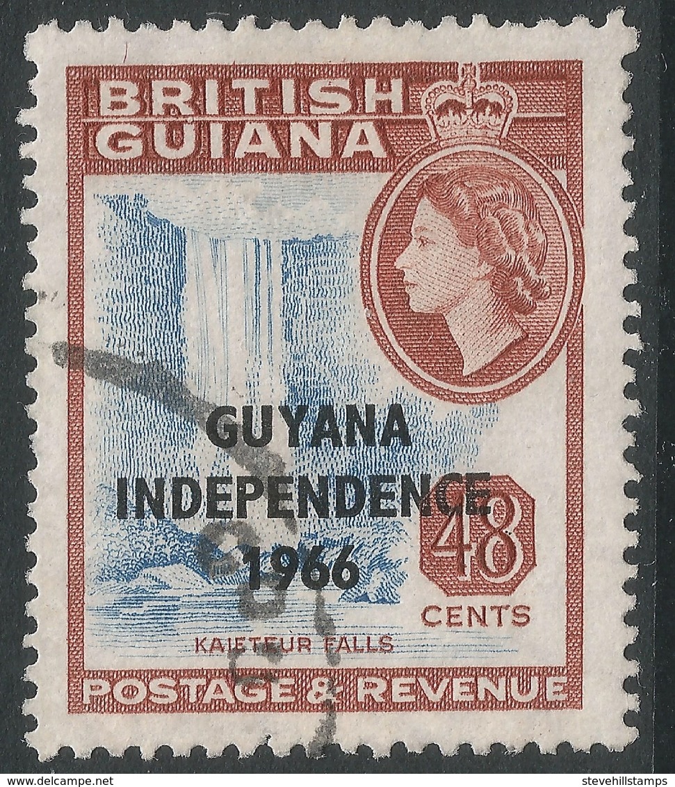 Guyana. 1966 Independence O/P. 48c Used. Sideways Block CA W/M SG 405 - Guyana (1966-...)