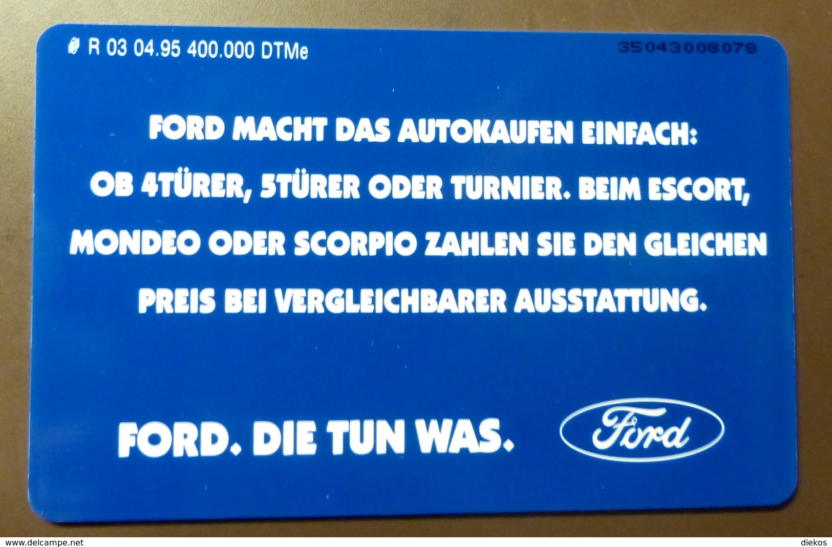 R  03  04.95  12  DM  Mint Voll     Ford Auto   #TK67 - R-Reeksen : Regionaal