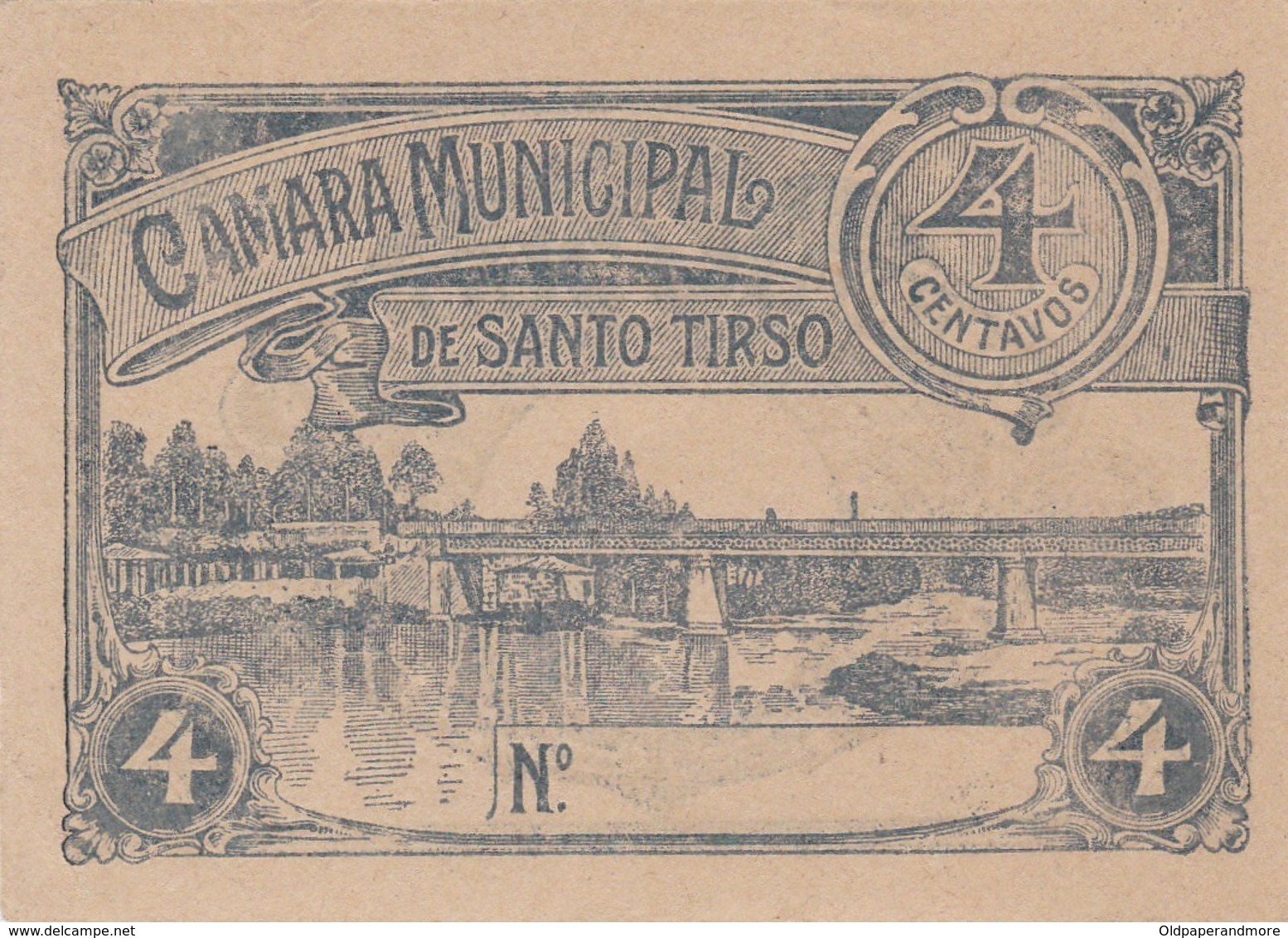 PORTUGAL SANTO TIRSO - CÉDULA De 4 CENTAVOS  - EMERGENCY PAPER MONEY - Andere & Zonder Classificatie