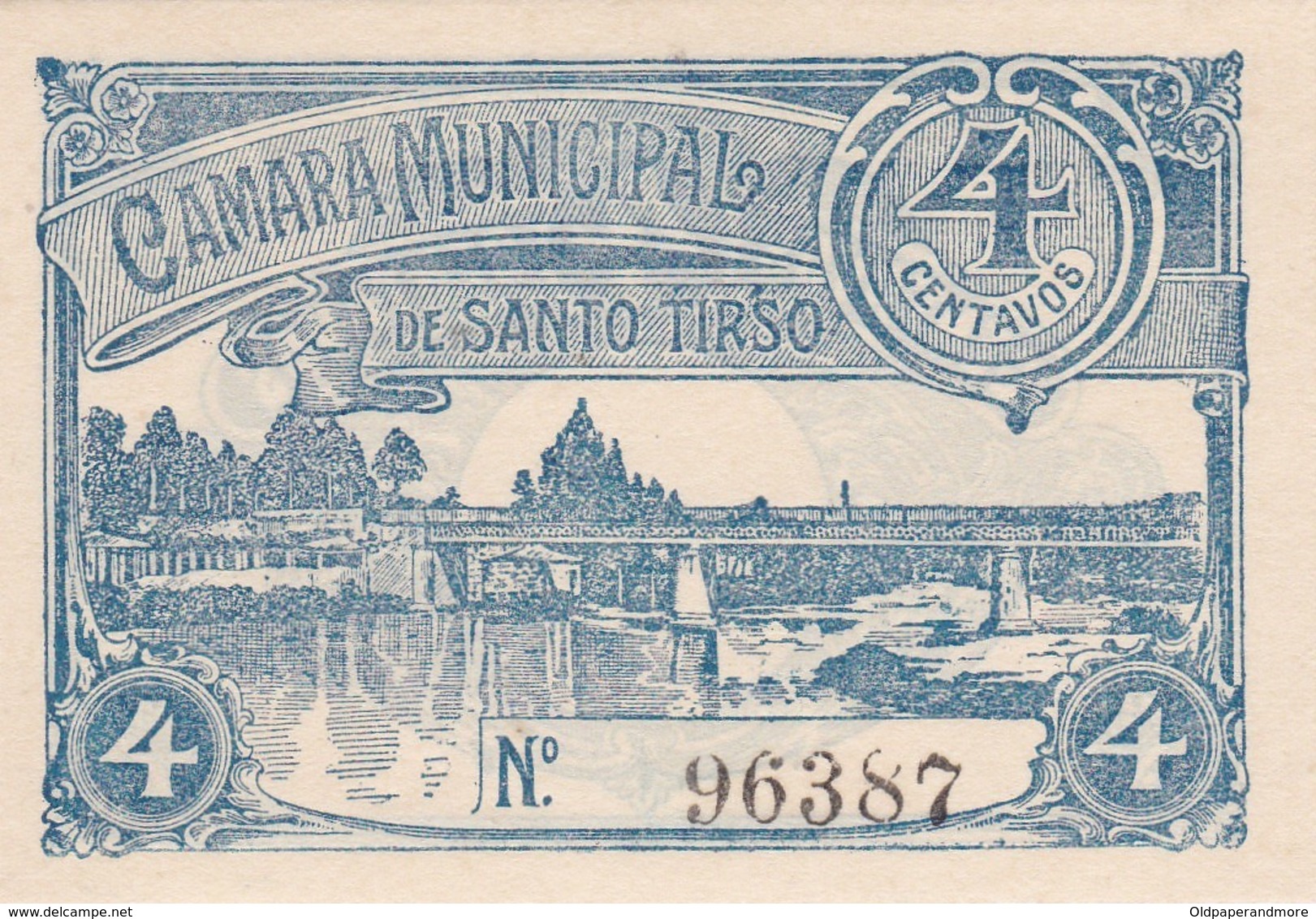 PORTUGAL SANTO TIRSO - CÉDULA De 4 CENTAVOS  - EMERGENCY PAPER MONEY - Andere & Zonder Classificatie