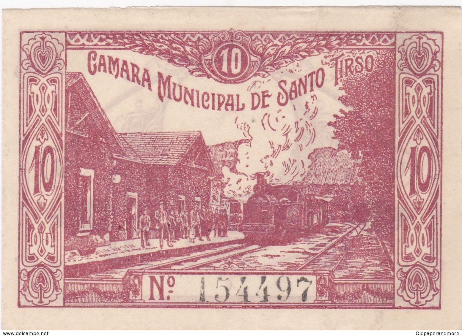 PORTUGAL SANTO TIRSO - CÉDULA De 10 CENTAVOS  - EMERGENCY PAPER MONEY - Andere & Zonder Classificatie