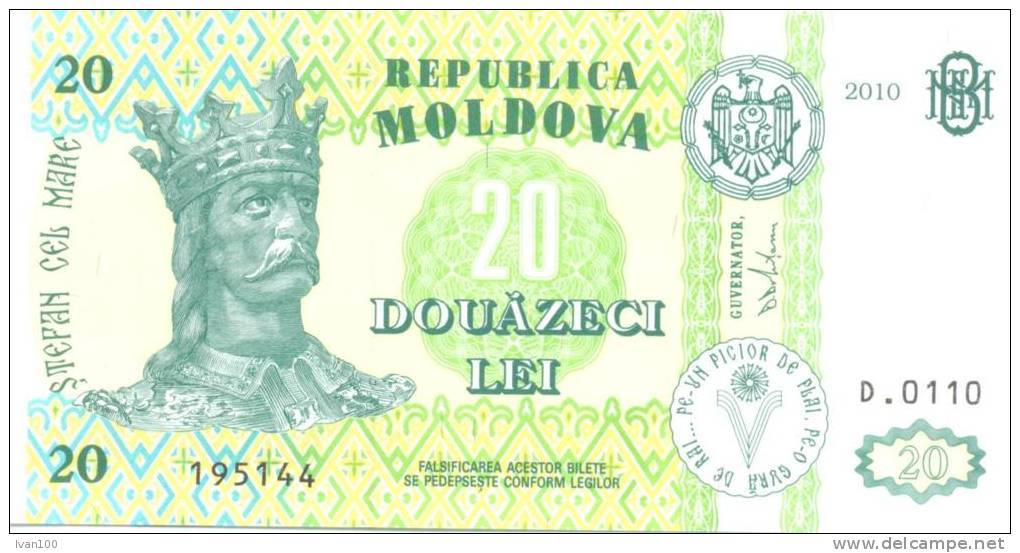 Moldova, 20 Lei 2010, P-13, UNC - Moldavie