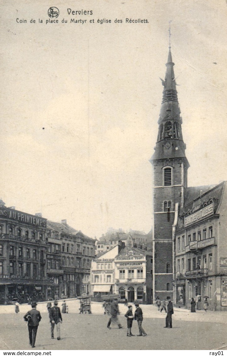 BELGIQUE - LIEGE - VERVIERS - Coin De La Place Du Martyr Et église Des Récollets. - Verviers