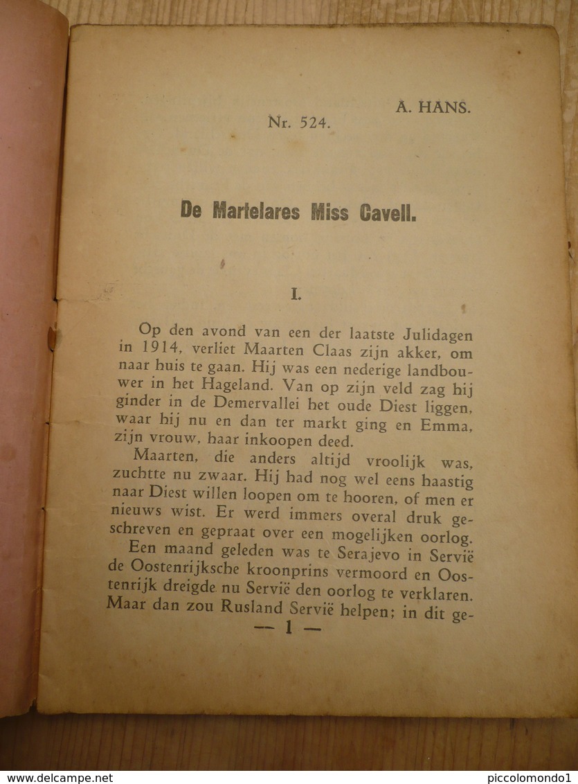 Abraham Hans Kinderbibliotheek  De Martelares Mis Cavell Goede Staat Groote Oorlog - Guerre 1914-18