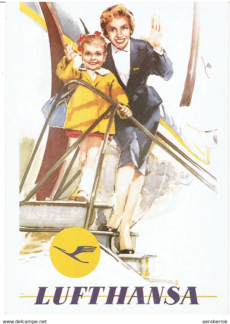 Werbekarte LUFTHANSA - Retro-Motiv - Sonstige & Ohne Zuordnung