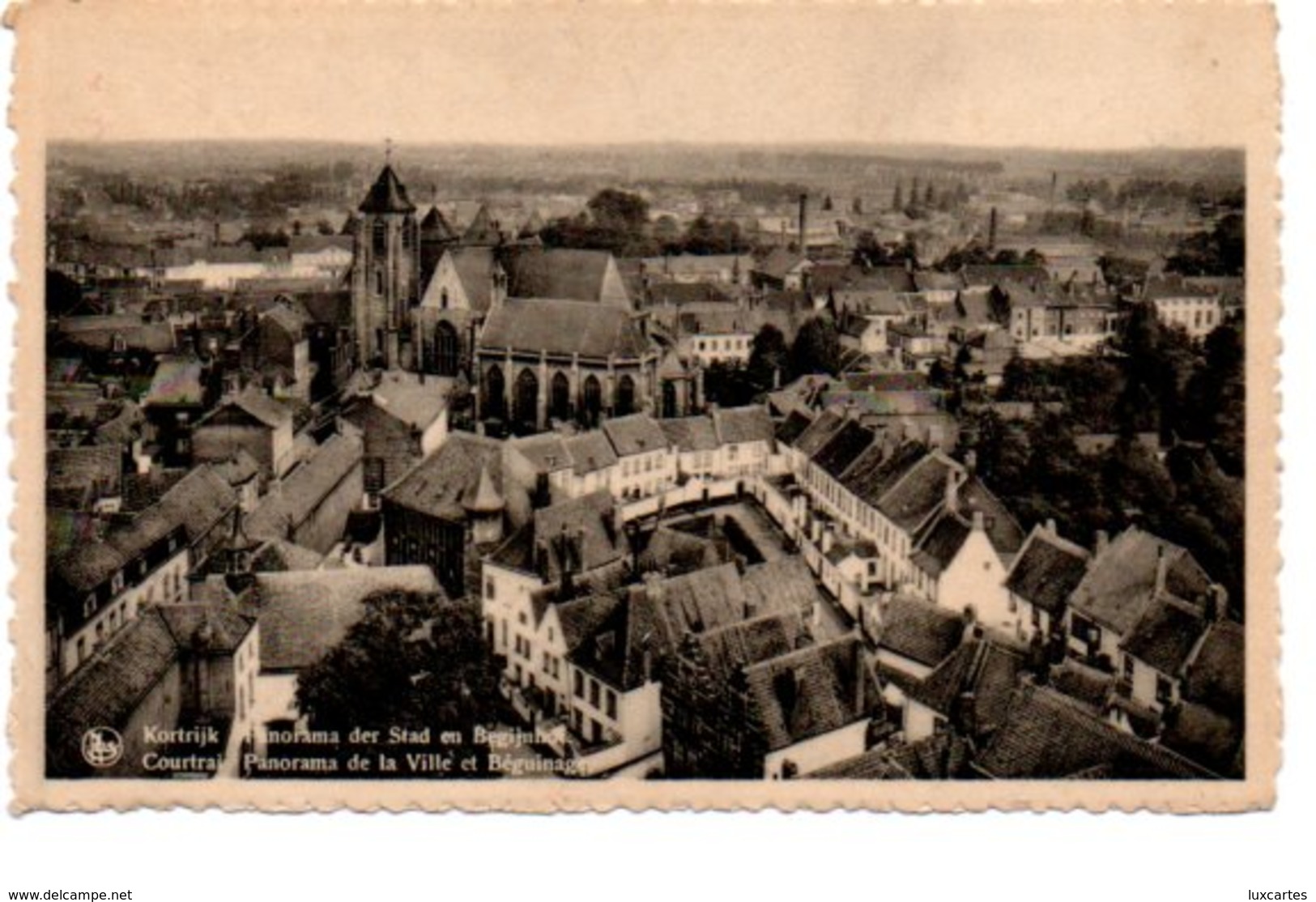 COURTRAI. PANORAMA DE LA VILLE ET BEGUINAGE. - Kortrijk