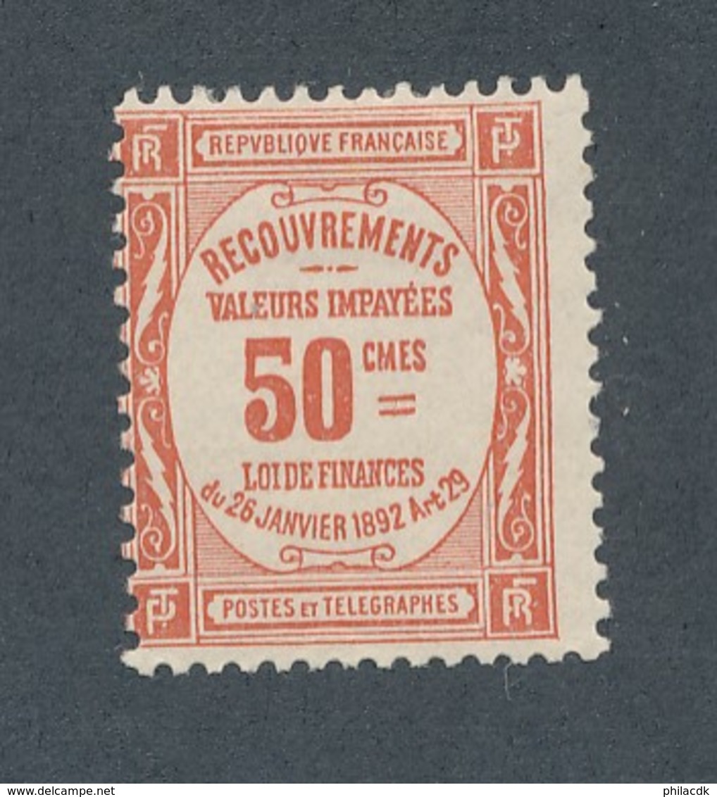 FRANCE - TAXE N°YT 47 NEUF* AVEC CHARNIERE - COTE YT : 450€ - 1908/25 - 1859-1959 Nuovi