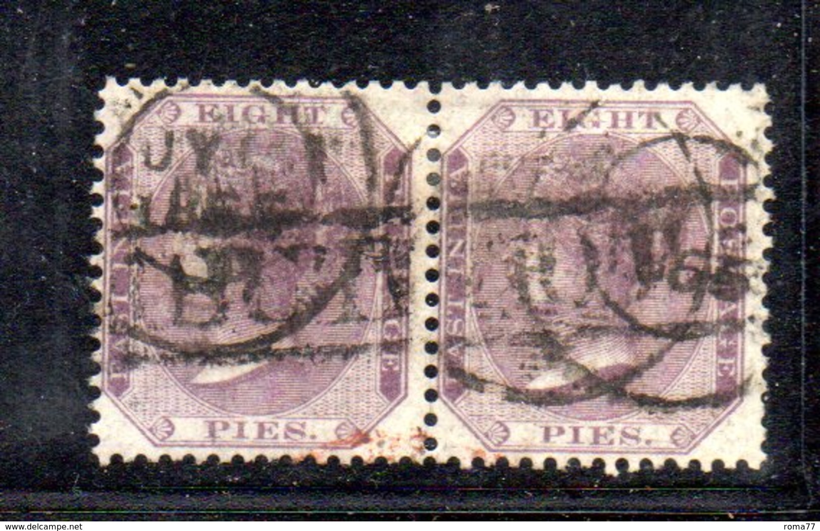 APR39 - INDIA INGLESE 1856 , Yvert N. 10 Coppia  Usata  (2380A) . - 1854 Britse Indische Compagnie