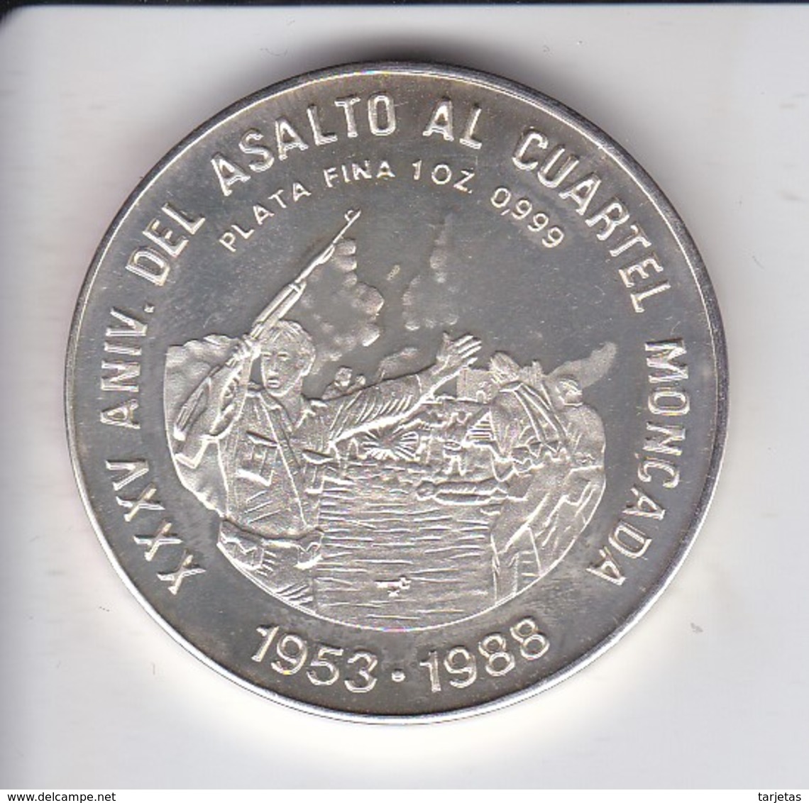 MONEDA DE PLATA DE CUBA DE 10 PESOS AÑO 1988 TRIUNFO DE LA REVOLUCION - Cuba