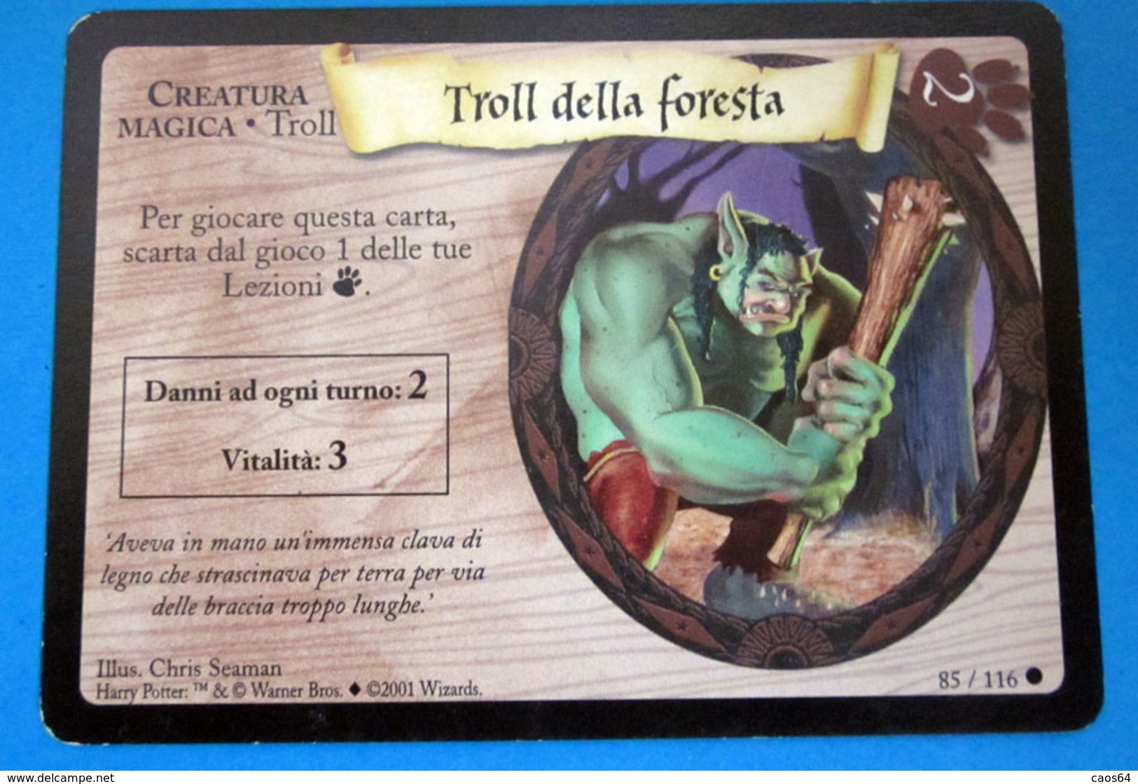 HARRY POTTER TROLL DELLA FORESTA CARD WIZARDS 2001 - Harry Potter