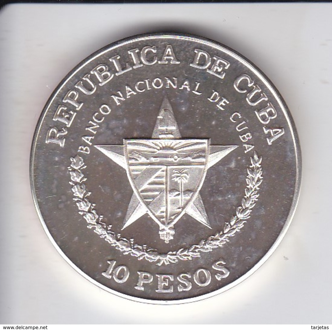 MONEDA DE PLATA DE CUBA DE 10 PESOS AÑO 1989 TRIUNFO DE LA REVOLUCION - Cuba