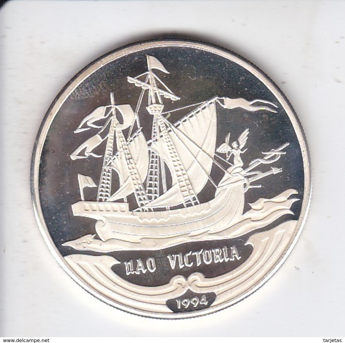 MONEDA DE PLATA DE CUBA DE 10 PESOS AÑO 1994 NAO VICTORIA (SILVER-ARGENT) BARCO-SHIP - Cuba