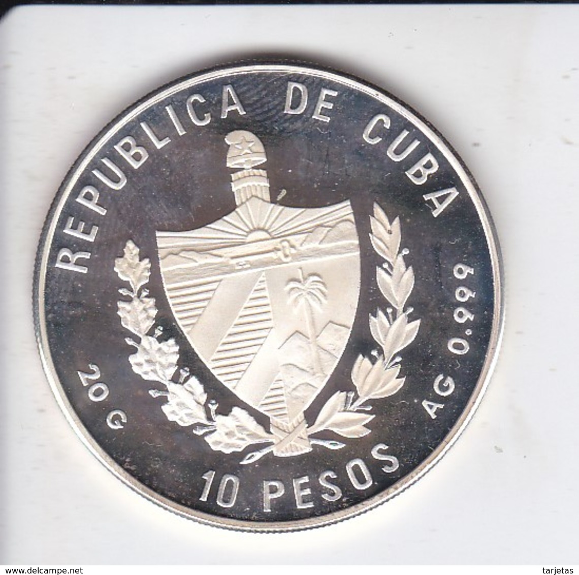 MONEDA DE PLATA DE CUBA DE 10 PESOS AÑO 1994 NAO VICTORIA (SILVER-ARGENT) BARCO-SHIP - Cuba