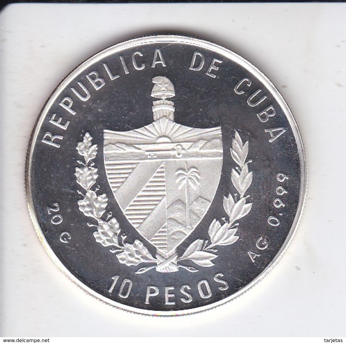 MONEDA DE PLATA DE CUBA DE 10 PESOS AÑO 1994 LA INDIA (SILVER-ARGENT) BARCO-SHIP - Cuba