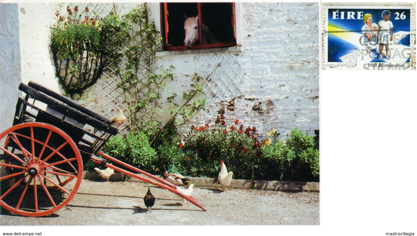 IRELAND  IRLANDA  An Irish Stable Yard  White Horse  Nice Stamp Irish Missionaries - Waterford