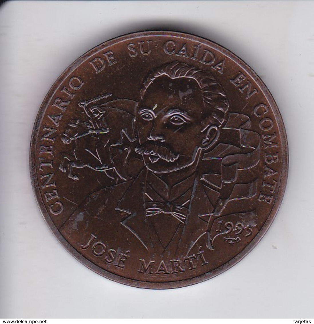 MONEDA DE CUBA DE 1 PESO DEL AÑO 1995 DE JOSE MARTI - Cuba