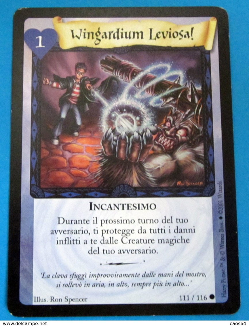 HARRY POTTER  WINGARDIUM LEVIOSA CARD WIZARDS 2001 - Harry Potter