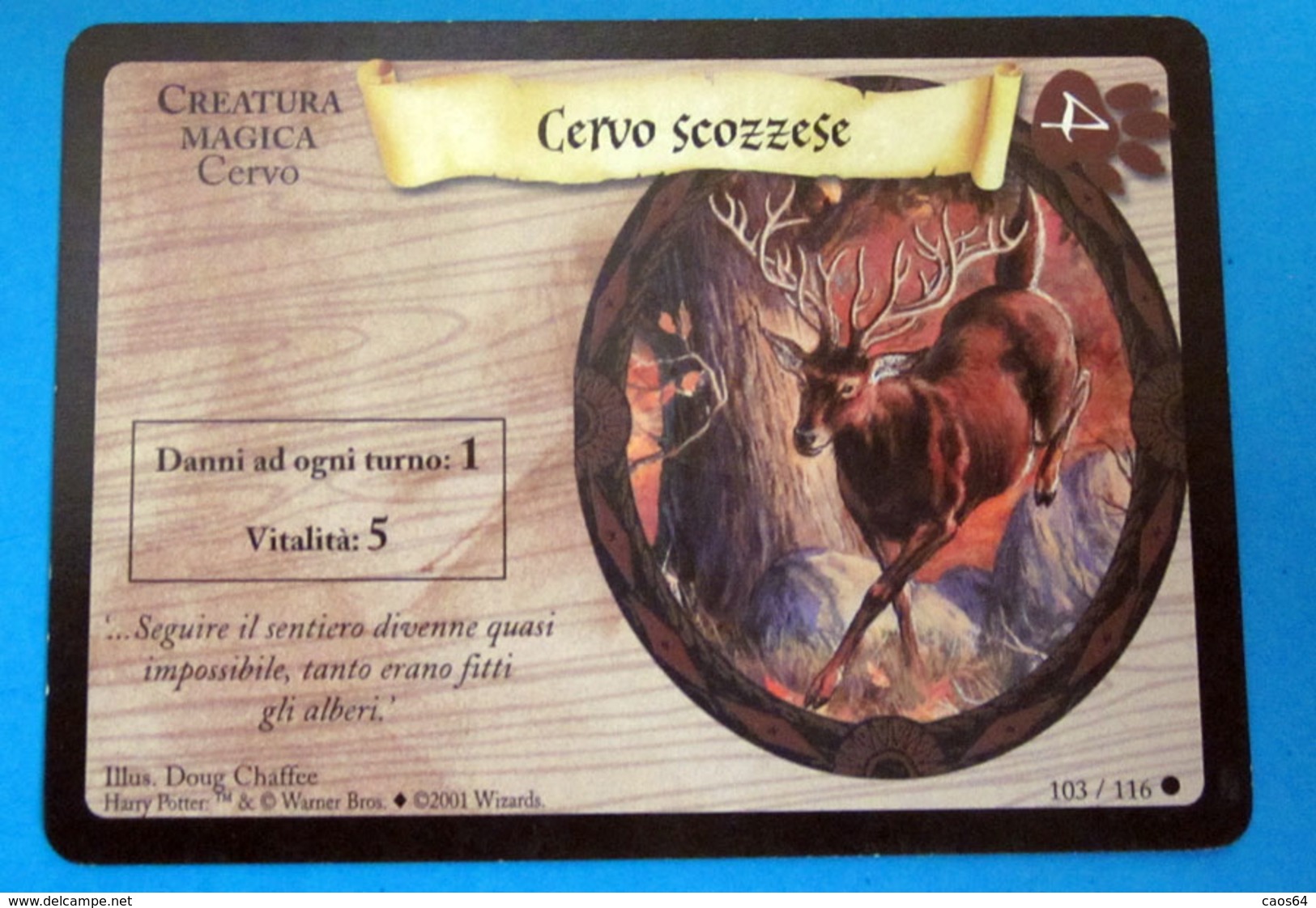 HARRY POTTER  CERVO SCOZZESE CARD WIZARDS 2001 - Harry Potter