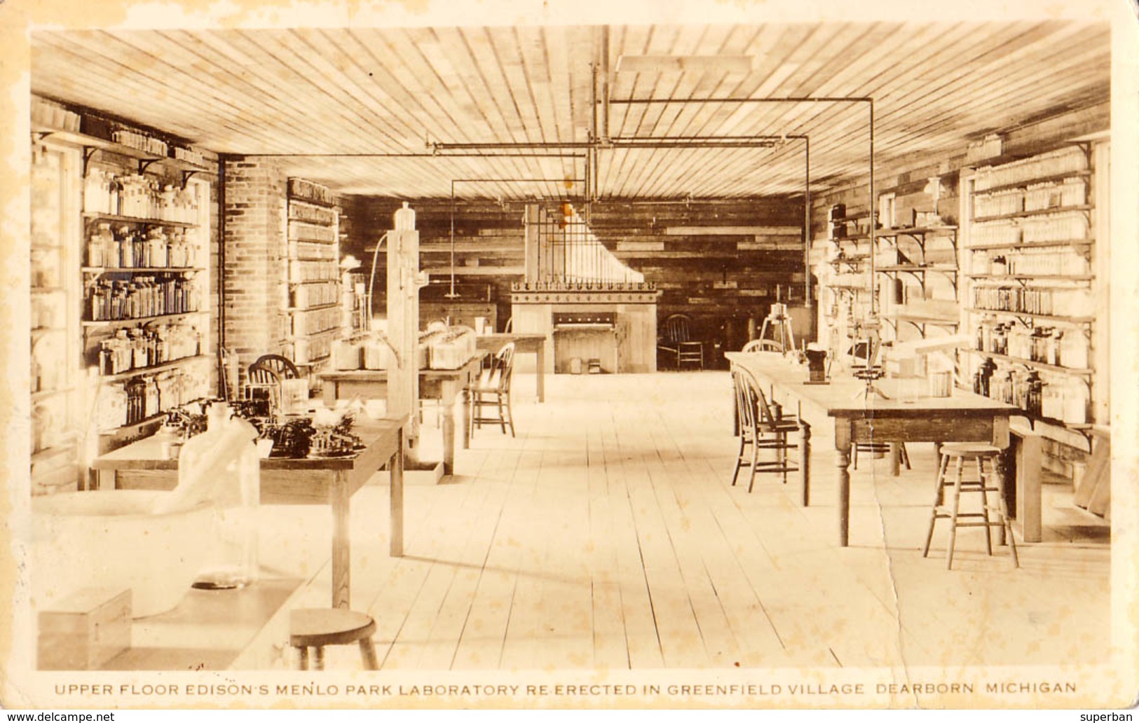 UPPER FLOOR EDISON'S MENLO PARK LABORATORY RE-ERECTED IN GREENFIELD VILLAGE DEARBORNE MICHIGAN (aa968) - Dearborn