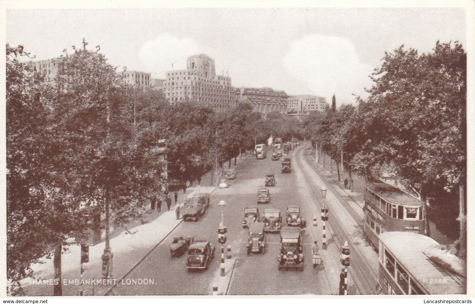 Postcard Thames Embankment London Old Cars & Trams My Ref  B12971 - Other & Unclassified