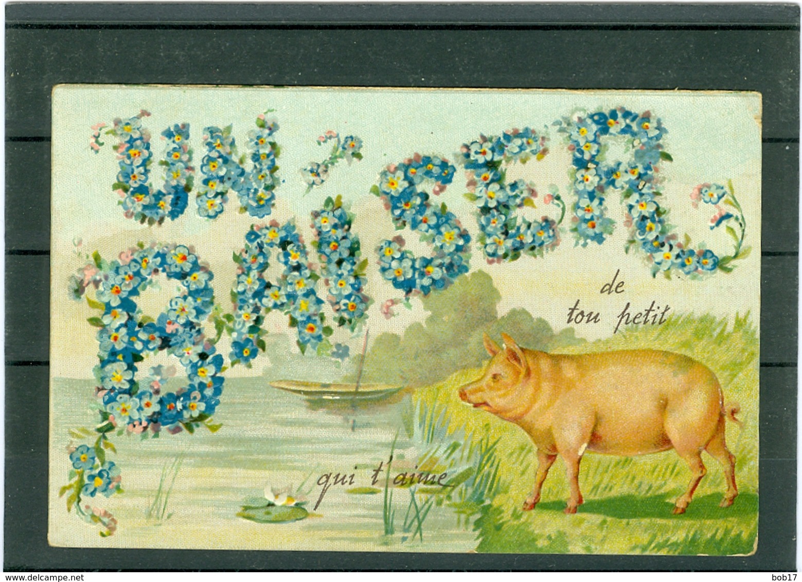 Relief - Gaufrée - Embossed - Prage - Cochon - TBE - Cochons