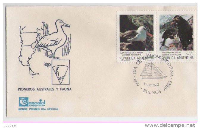 ARGENTINA   FDC  Birds /   ARGENTINE Lettre De 1er Jour  Oiseaux  1983 - Marine Web-footed Birds