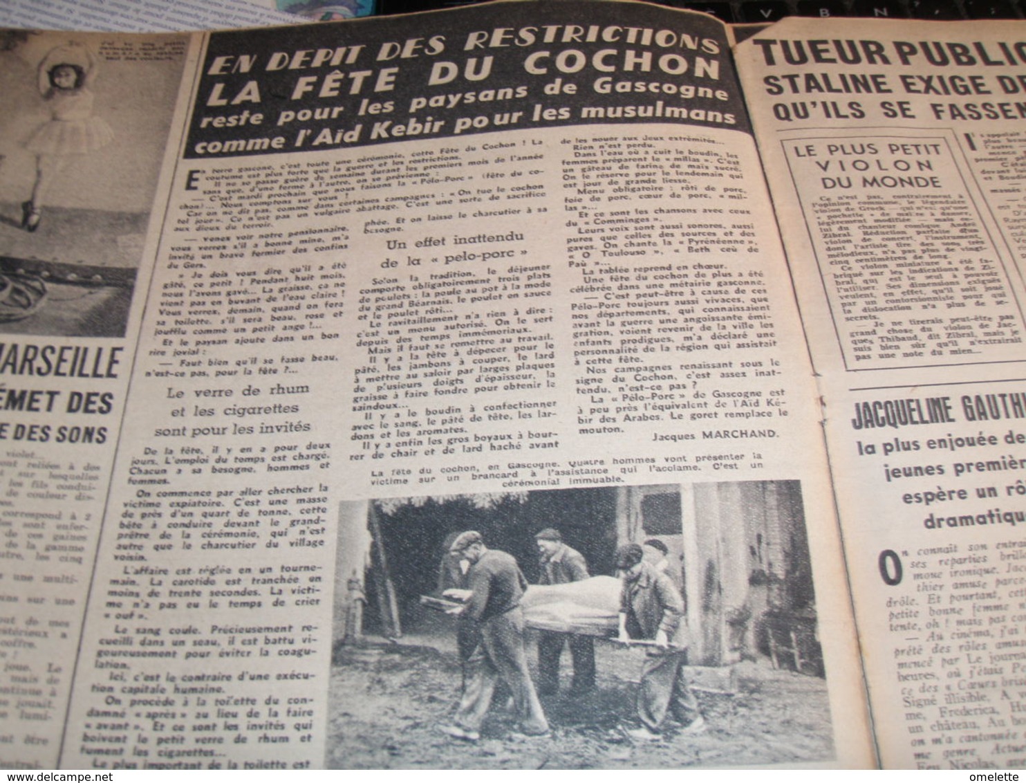 JOSE LUCCIONI/ROCHARD/FETE COCHON/AUGUSTE MALLET/KATYN/GUYANE/MARCEL MOULINES/SOLOGNE MARAIS/ANNY ONDRA - 1900 - 1949