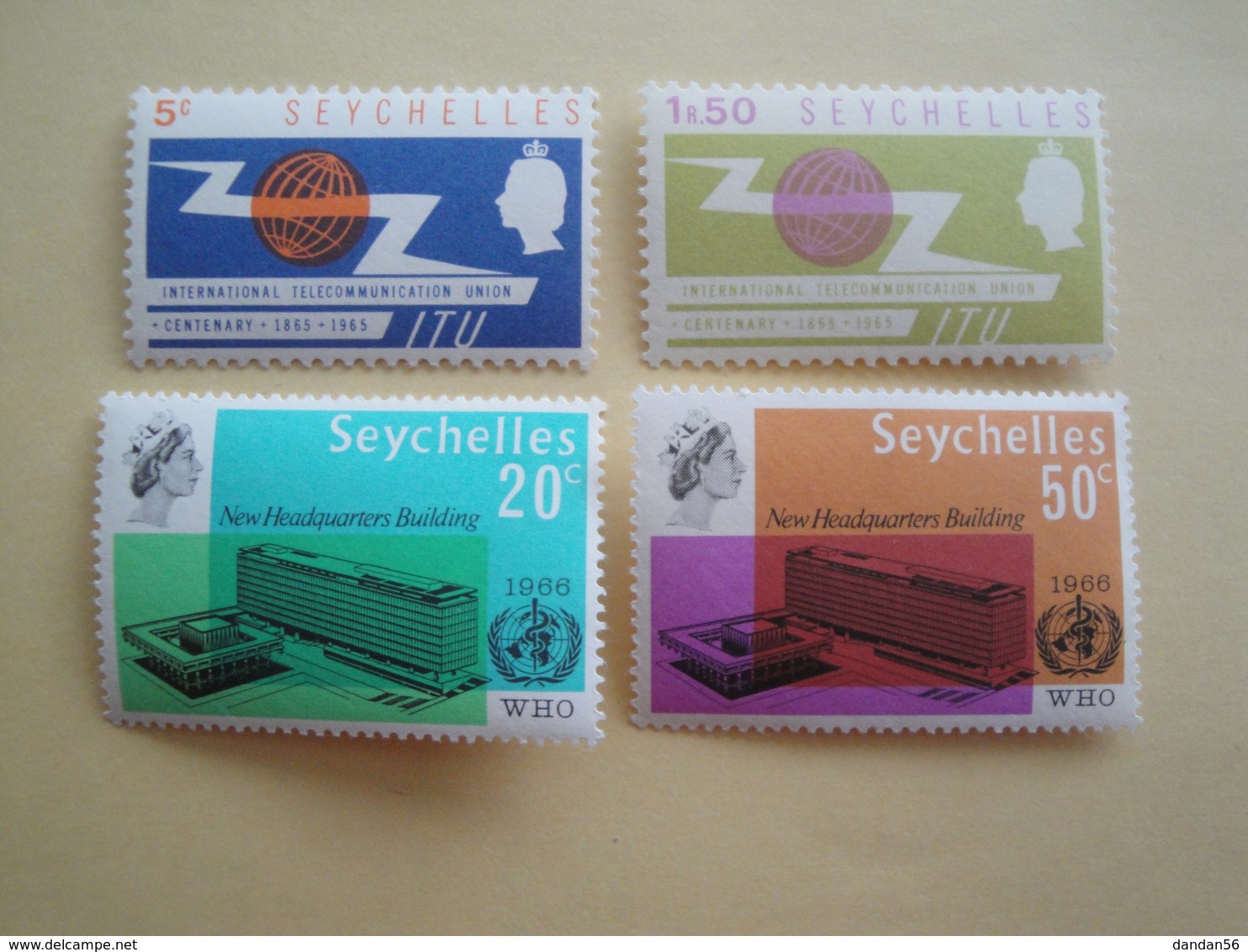 1965/6 Seychelles Yv 208/9 + 220/1  ** MNH IUT - OMS  Cote 3.50 € Michel 220/1 - 230/1 Scott 218/9 - 228/9  SG.. - Seychelles (1976-...)